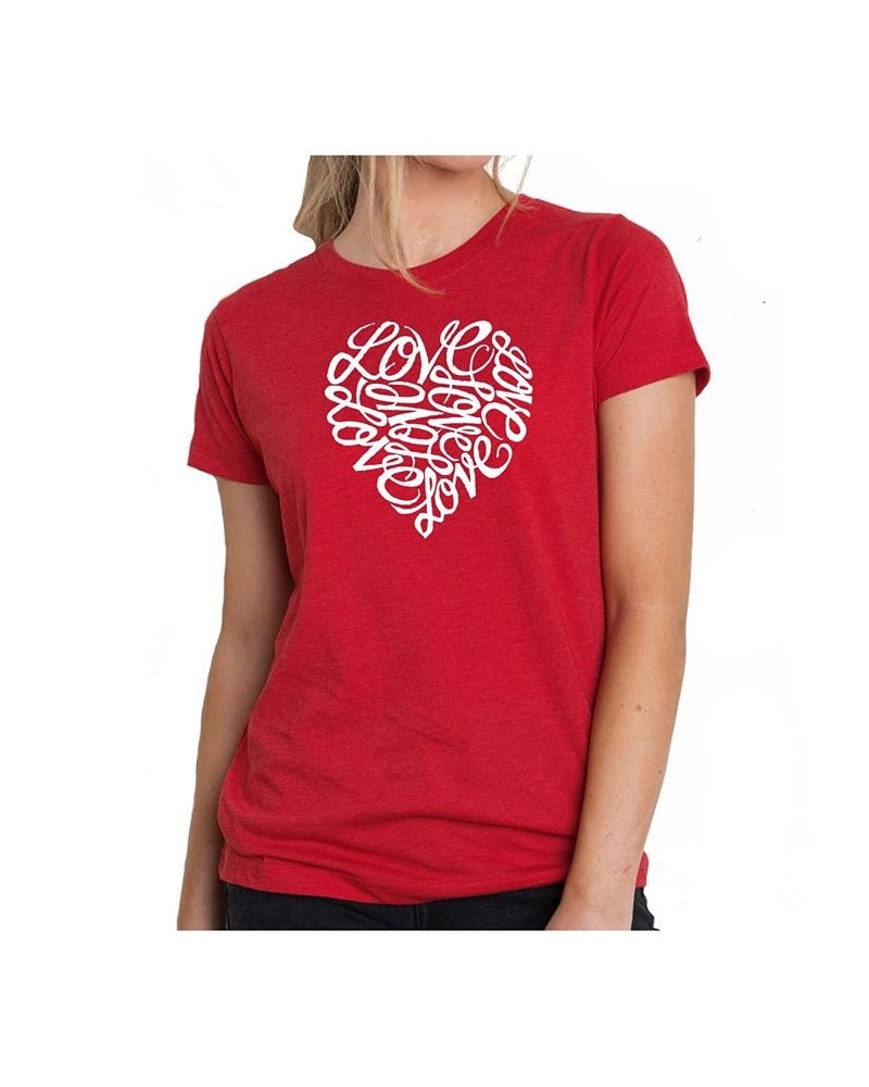 Women's Premium Word Art T-Shirt - Love Red $16.80 Tops