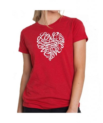 Women's Premium Word Art T-Shirt - Love Red $16.80 Tops