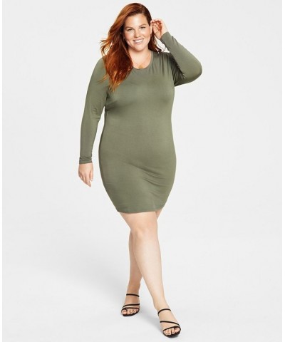 Trendy Plus Size Bodycon Dress Green $16.36 Dresses