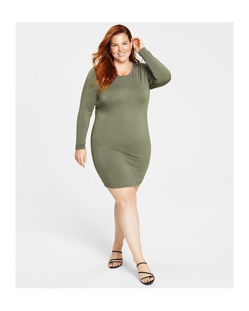 Trendy Plus Size Bodycon Dress Green $16.36 Dresses