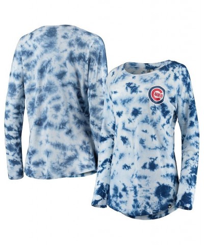 Women's Royal Chicago Cubs Tie-Dye Long Sleeve T-shirt Royal $22.68 Tops