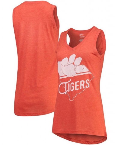 Women's Orange Clemson Tigers Ferris Melange V-Neck Tank Top Orange $17.50 Tops