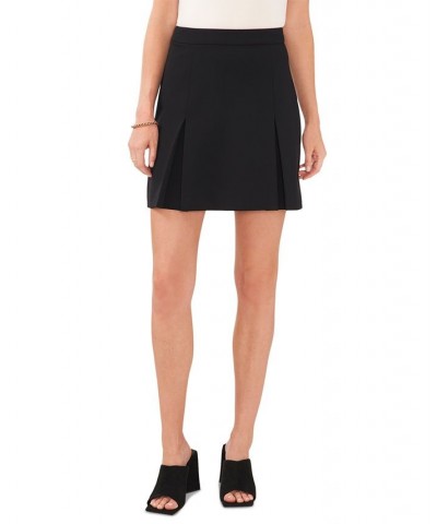 Women's Inverted-Pleat-Front Mini Skirt Rich Black $36.09 Skirts