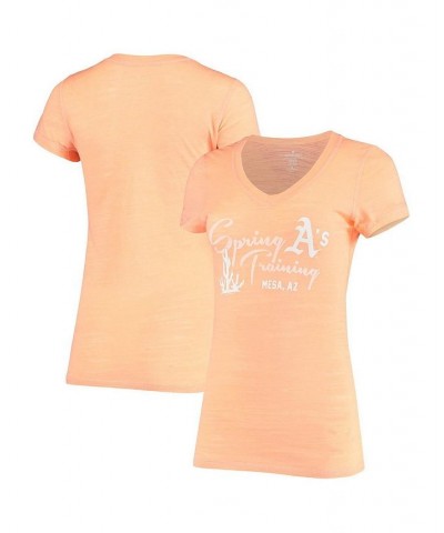 Women's Heather Orange Oakland Athletics Spring Training Tri-Blend V-Neck T-shirt Heathered Orange $18.45 Tops