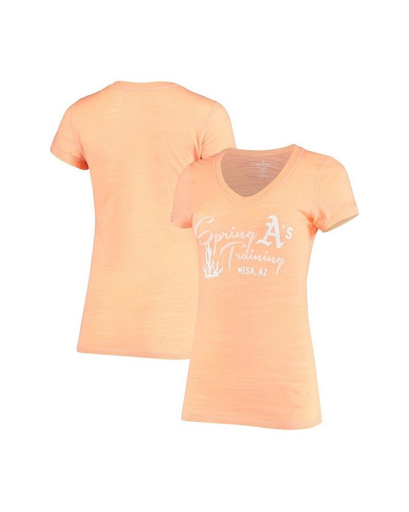 Women's Heather Orange Oakland Athletics Spring Training Tri-Blend V-Neck T-shirt Heathered Orange $18.45 Tops