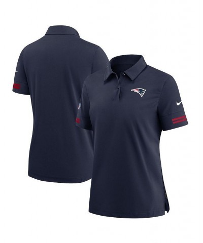 Women's Navy New England Patriots Sideline Performance Polo Navy $44.10 Tops