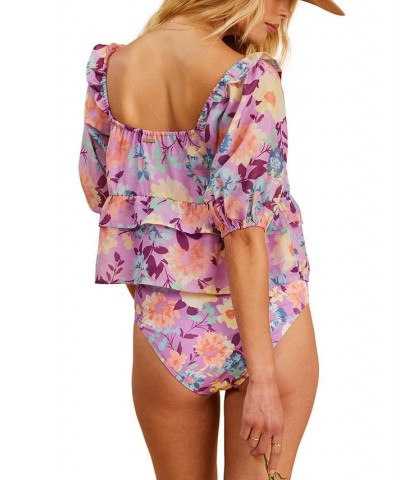 x The Salty Blonde Juniors' Sweetest Ever Printed Peplum Top Lovin Lilac $21.32 Tops