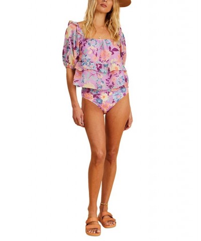 x The Salty Blonde Juniors' Sweetest Ever Printed Peplum Top Lovin Lilac $21.32 Tops