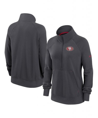 Women's Charcoal San Francisco 49ers Premium Raglan Performance Half-Zip Sweatshirt Charcoal $37.80 Sweatshirts