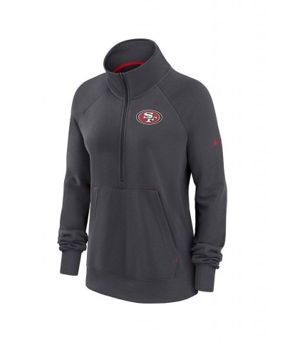 Women's Charcoal San Francisco 49ers Premium Raglan Performance Half-Zip Sweatshirt Charcoal $37.80 Sweatshirts