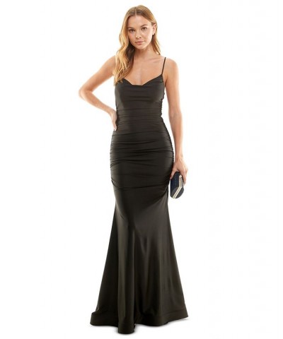 Juniors' Shirred Gown Black $59.50 Dresses