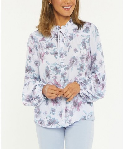 Women's Bishop Sleeve Peasant Blouse Multi $40.33 Tops