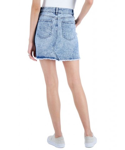 Juniors' Crossover-Waist Denim Skirt Liv Wash $13.00 Skirts