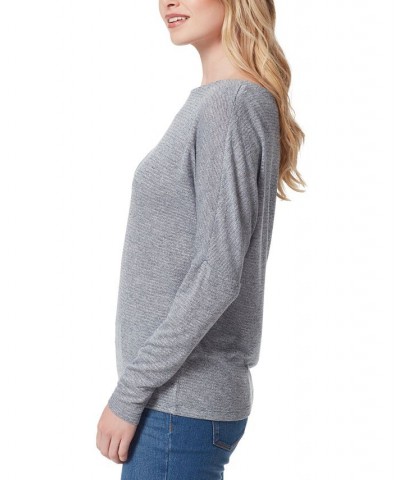 Women's Giana Long-Sleeve Boatneck Top Blue $26.85 Tops