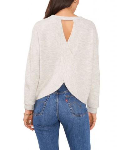 Women's Long Sleeve Cozy Wrap Sweater Ivory/Cream $34.24 Sweaters