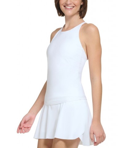 Women's Low-Impact High-Neck Tank Top White $18.29 Tops