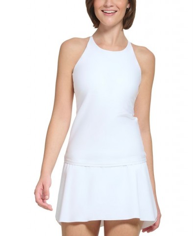 Women's Low-Impact High-Neck Tank Top White $18.29 Tops