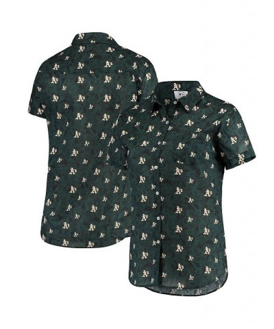 Women's Green Oakland Athletics Floral Button Up Shirt Green $35.20 Tops