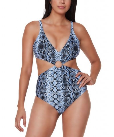 Printed Ring Monokini One-Piece Swimsuit Periwinkle Allure $23.50 Swimsuits