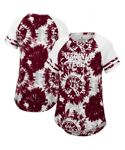 Women's Maroon White Virginia Tech Hokies Annie Oversized Tie-Dye Raglan T-Shirt Maroon, White $16.40 Tops