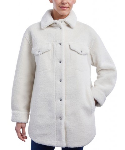 Women's Fleece Shacket Ivory/Cream $83.20 Coats