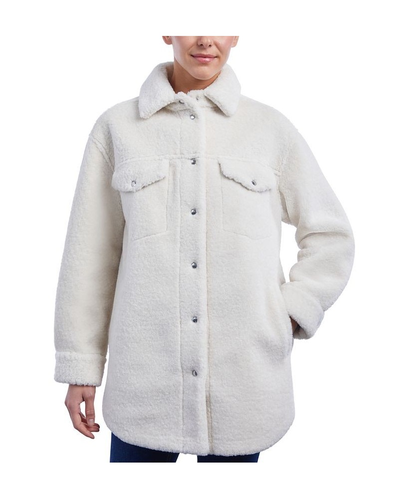 Women's Fleece Shacket Ivory/Cream $83.20 Coats