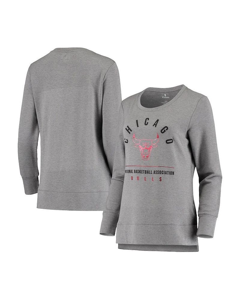 Women's Branded Heathered Gray Chicago Bulls Versalux Triumph Crew Neck Sweatshirt Gray $41.24 Sweatshirts