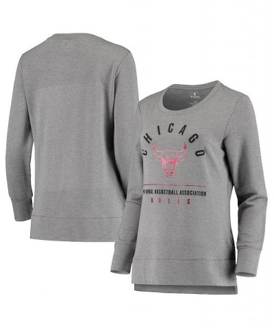 Women's Branded Heathered Gray Chicago Bulls Versalux Triumph Crew Neck Sweatshirt Gray $41.24 Sweatshirts