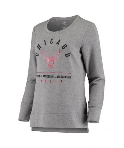 Women's Branded Heathered Gray Chicago Bulls Versalux Triumph Crew Neck Sweatshirt Gray $41.24 Sweatshirts