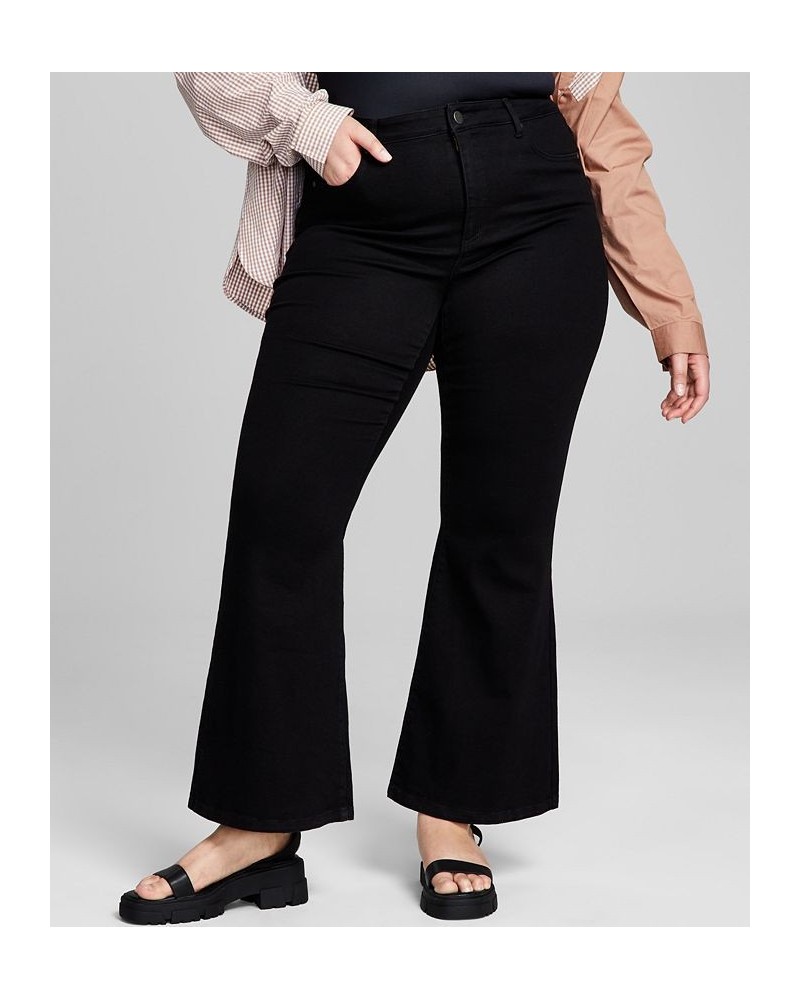 Plus Size High-Rise Flare-Leg Jeans Black $15.18 Jeans