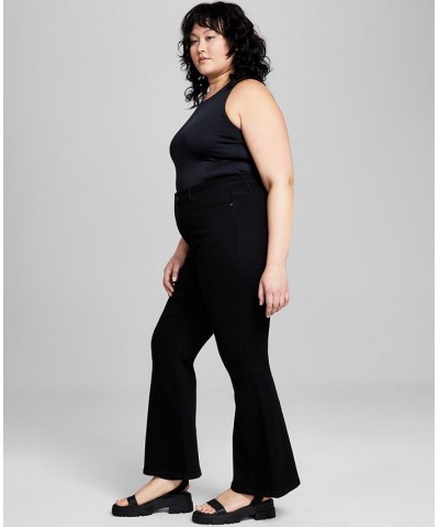 Plus Size High-Rise Flare-Leg Jeans Black $15.18 Jeans