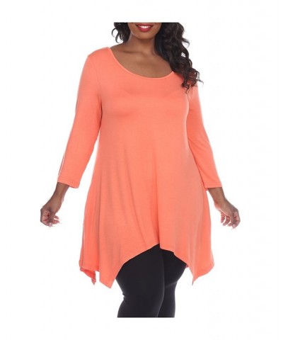 Plus Size Makayla Tunic Top Coral Pink $29.76 Tops