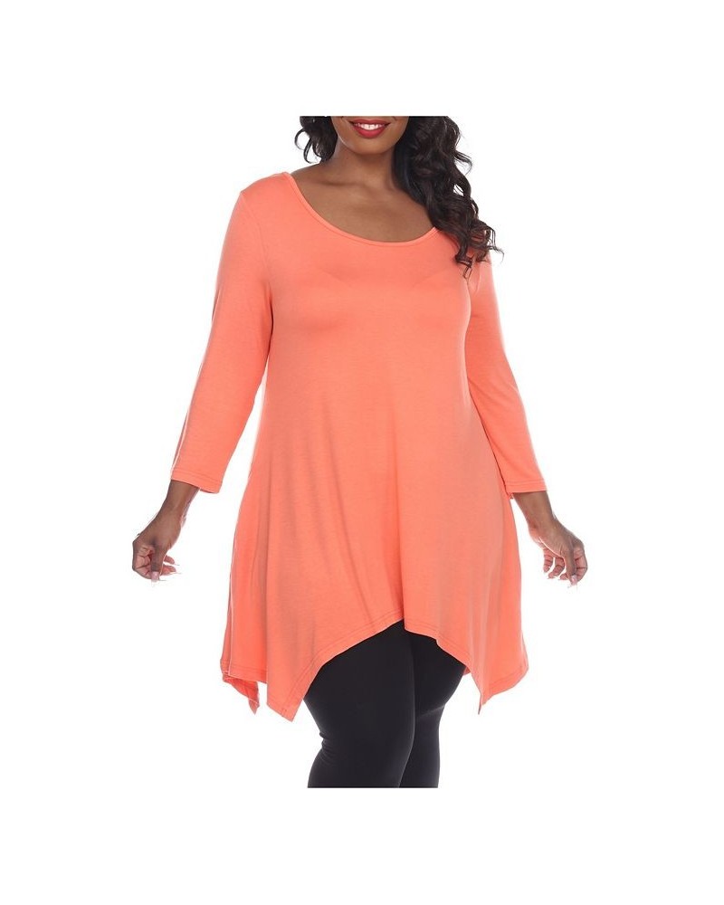 Plus Size Makayla Tunic Top Coral Pink $29.76 Tops