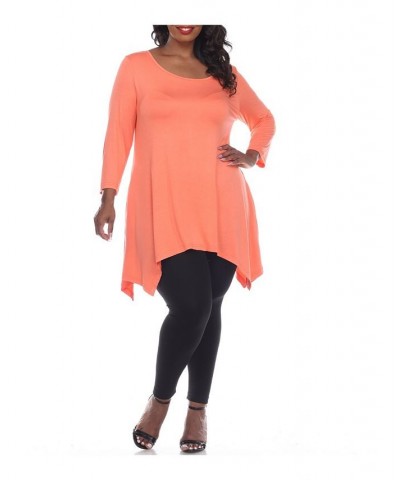 Plus Size Makayla Tunic Top Coral Pink $29.76 Tops