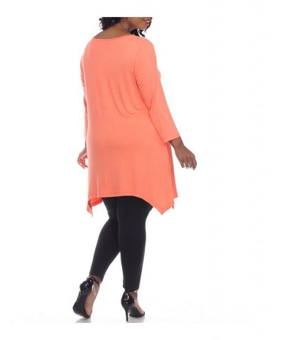 Plus Size Makayla Tunic Top Coral Pink $29.76 Tops