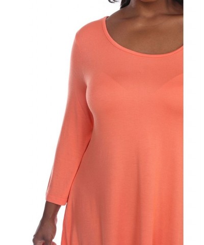 Plus Size Makayla Tunic Top Coral Pink $29.76 Tops