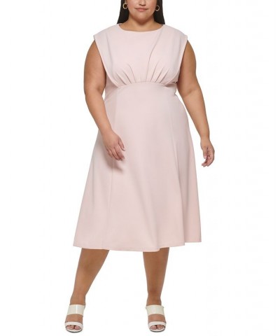 Plus Size Pleated-Bodice Scuba Crepe Dress Petal $34.76 Dresses