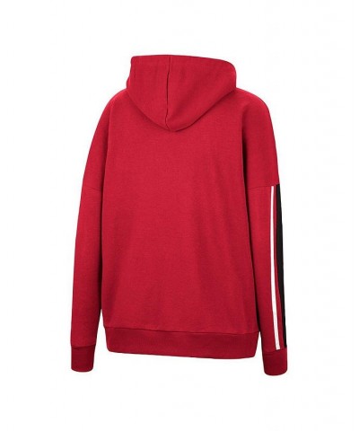 Women's Crimson Indiana Hoosiers Serena Oversized Sleeve Striping Pullover Hoodie Crimson $29.14 Sweatshirts