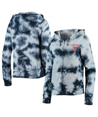 Women's Navy Minnesota Twins Tie-Dye Fleece Full-Zip Hoodie Navy $32.00 Sweatshirts