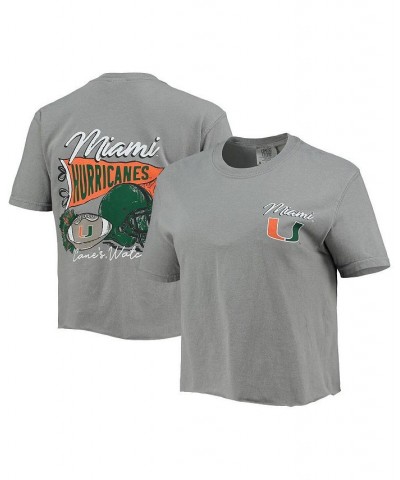 Women's Gray Miami Hurricanes We've Got Spirit Crop Top Gray $22.05 Tops