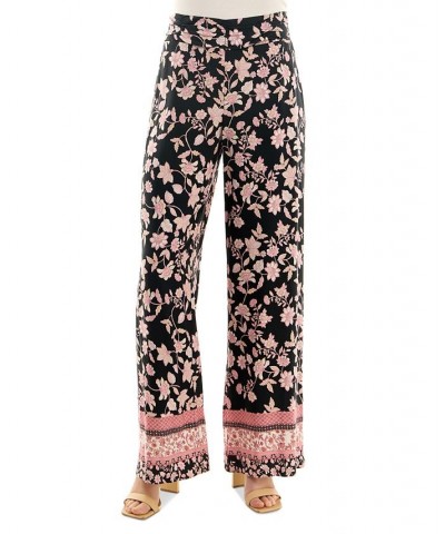 Juniors' Floral-Print Mid-Rise Pull-On Wide-Leg Pants Pat A $27.93 Pants