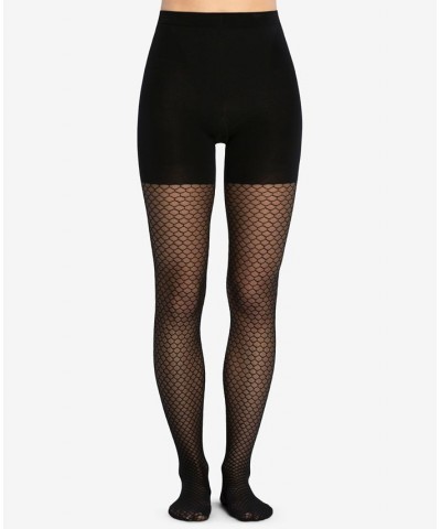 Honeycomb Fishnet Mid-thigh Shaping Tights Very Black $22.26 Hosiery