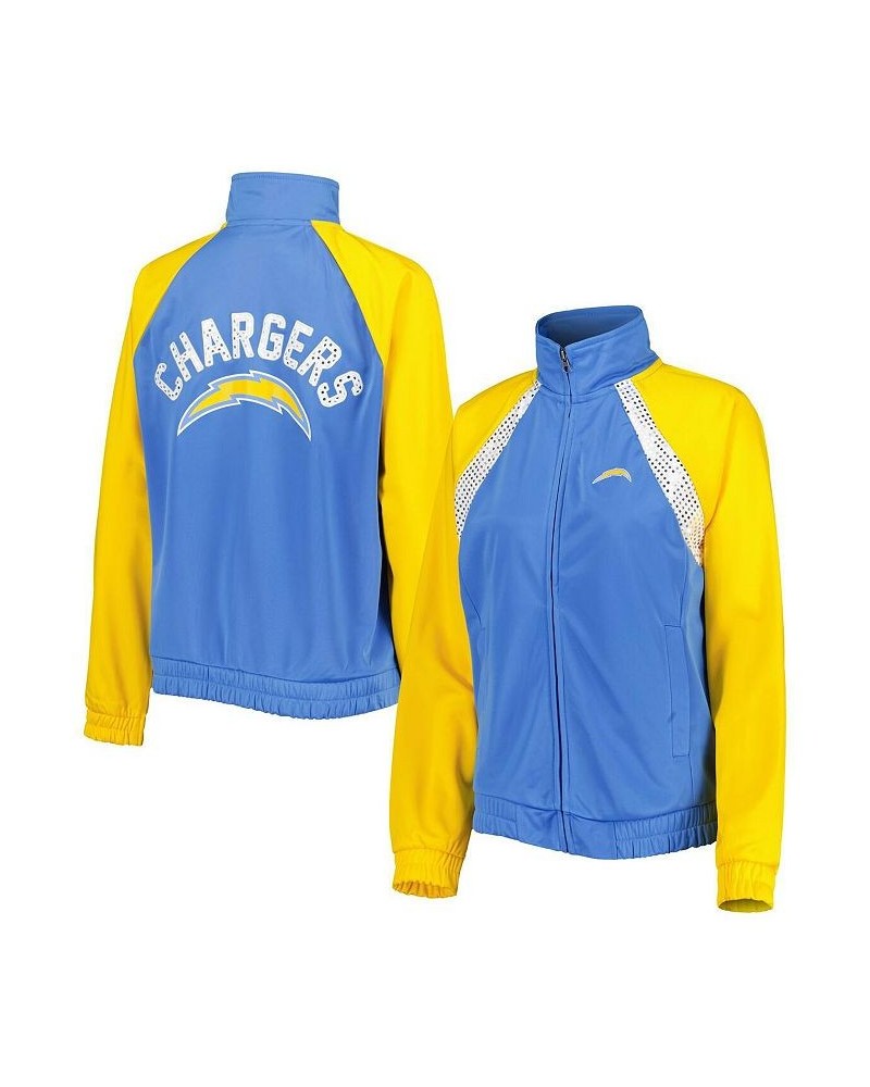 Women's Powder Blue Gold Los Angeles Chargers Confetti Raglan Full-Zip Track Jacket Powder Blue, Gold $32.12 Jackets