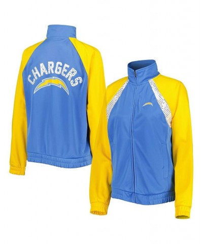 Women's Powder Blue Gold Los Angeles Chargers Confetti Raglan Full-Zip Track Jacket Powder Blue, Gold $32.12 Jackets