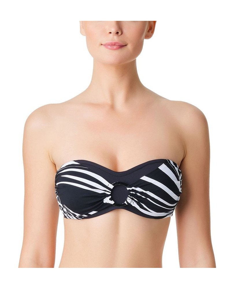 Women's New Wave Convertible Bandeau Bikini Top Black $48.06 Swimsuits