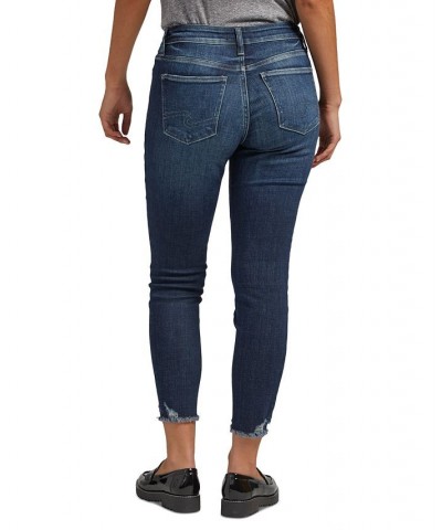 Women's Suki Mid-Rise Button-Fly Cropped Skinny Jeans Indigo $34.44 Jeans