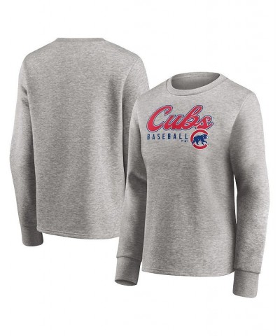 Women's Branded Heathered Gray Chicago Cubs Crew Pullover Sweater Heathered Gray $38.49 Sweaters