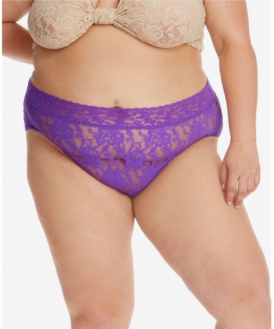 Plus Size Signature Lace French Brief Violet Purple $18.00 Panty