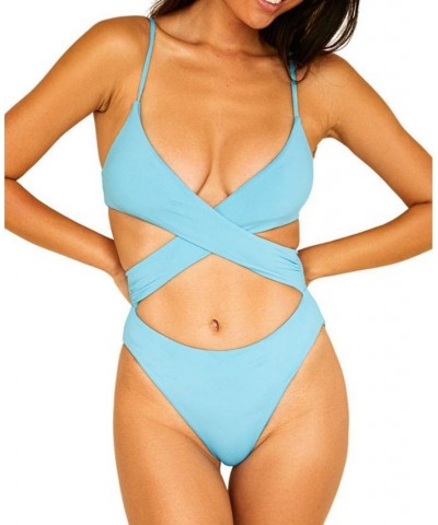 Women's Bay Breeze Swim One Piece Blue $33.15 Swimsuits