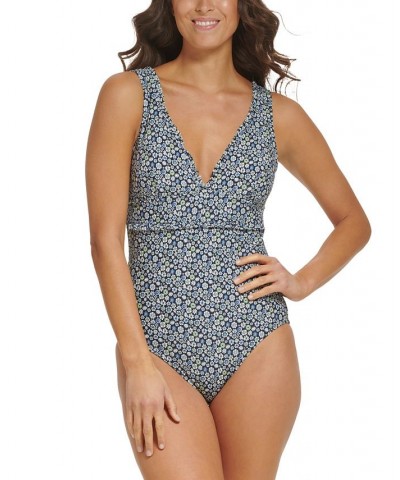 Women's Floral-Print Ruffled One-Piece Swimsuit Ditsy Sky Captain Multi $47.52 Swimsuits